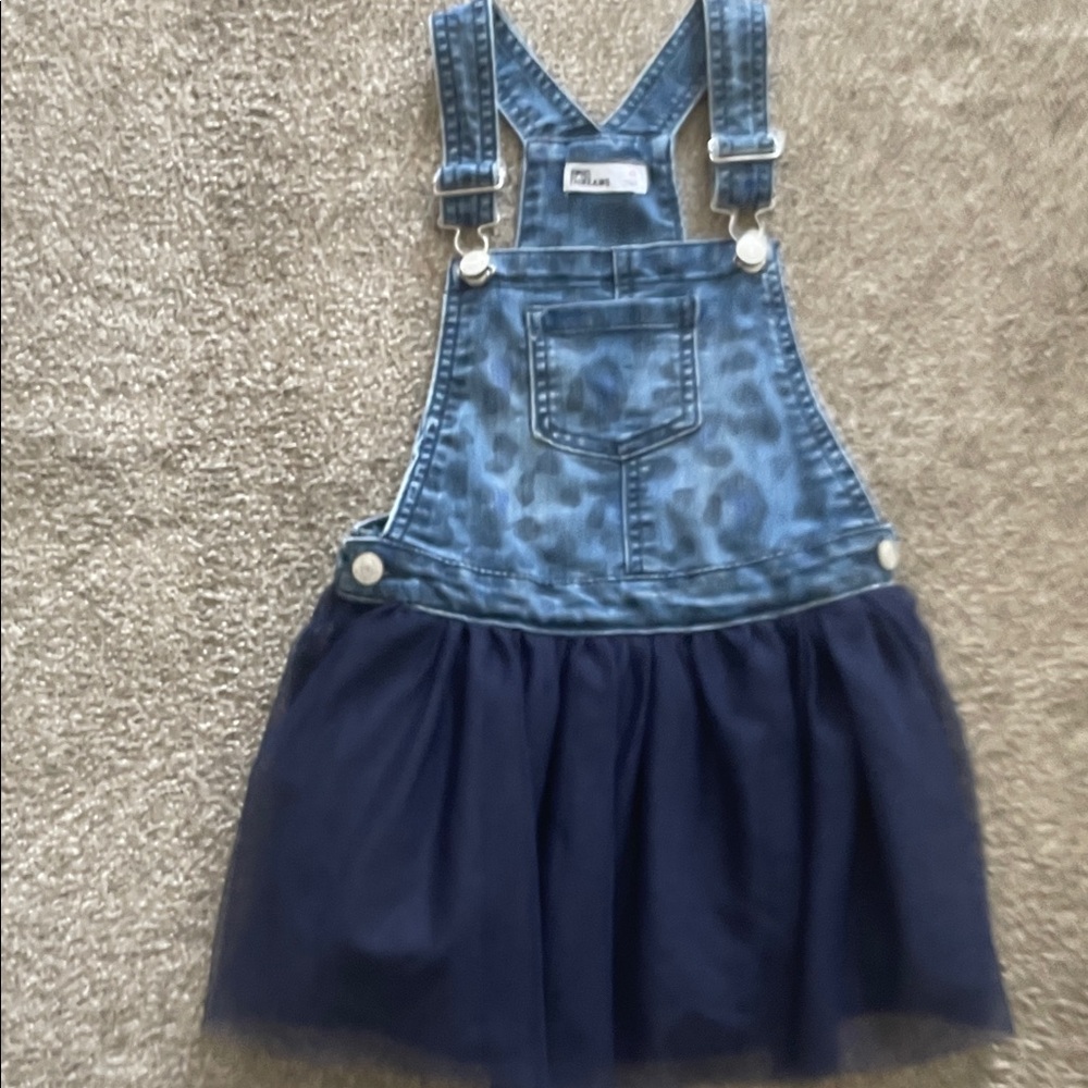 Epic Threads Blue Denim and Navy Kids Overall Skirt